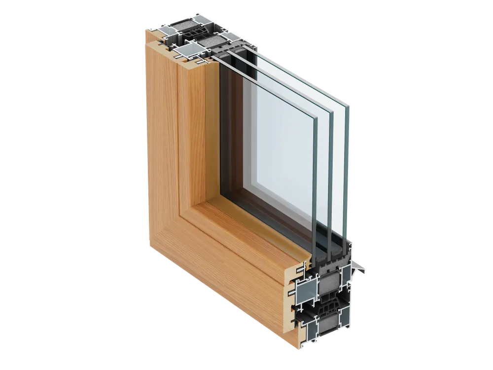 ALUTECH ALT W72: alt w72 aw: снаружи алюминий, изнутри дерево