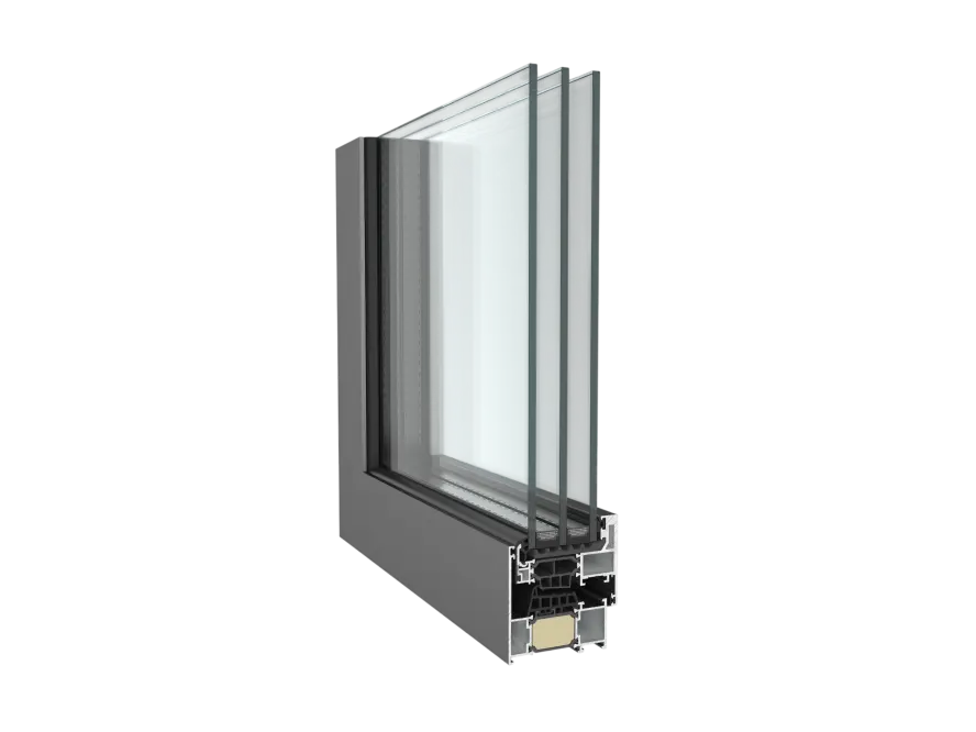 ALUTECH ALT W77: скрытая створка alt w77 hs в разрезе